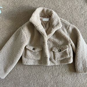 Womens Teddy Crop Jacket